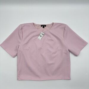 Express Pink Skimming Ponte Boxy Tee Top Women's Size Small S NWT Comfy Preppy